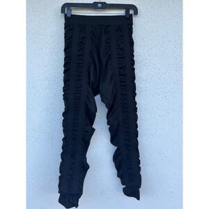 SKINNIFY Black Ruched Side Leggings Athleisure Workout Pants Womens L